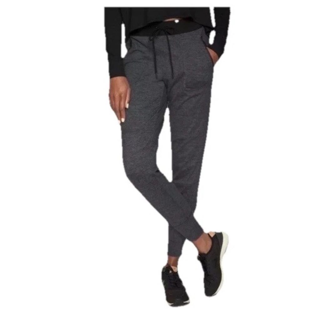 Athleta Womens‎ Flux Street Jogger Charcoal Grey Heather 4 pockets Ankle Zip Med